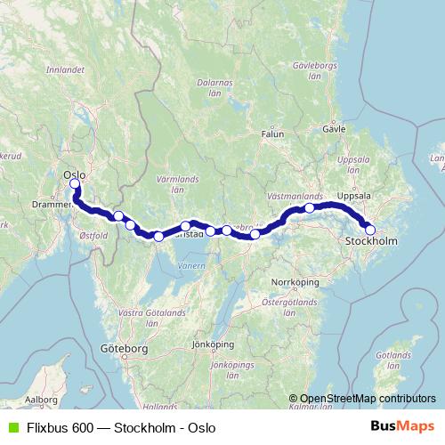 Flixbus 600 bus Line Map
