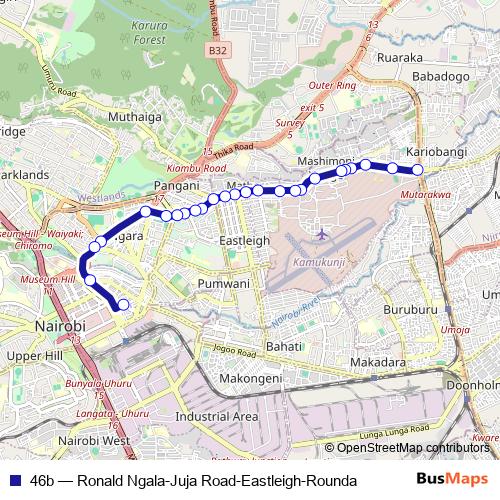 46b bus Line Map