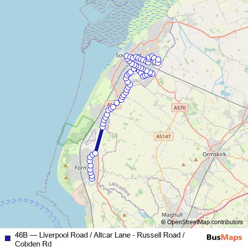 46B bus Line Map