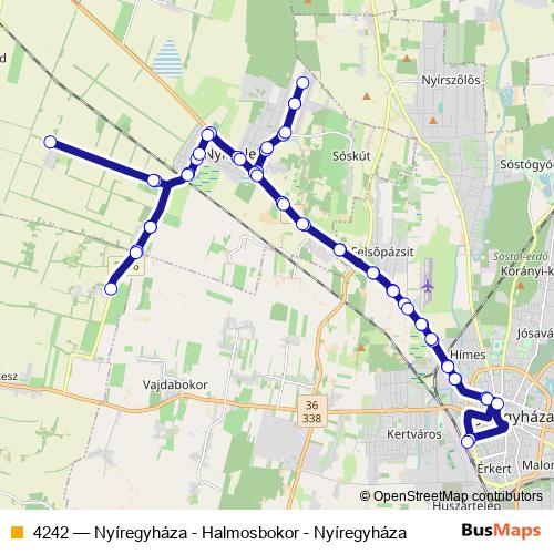 4242 bus Line Map