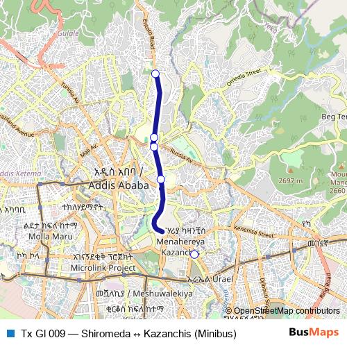 Tx Gl 009 bus Line Map