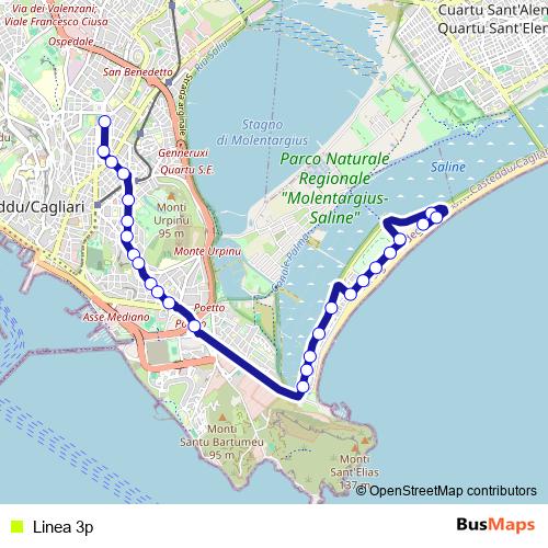 Linea 3p bus Line Map
