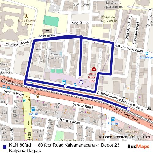 KLN-80ftrd bus Line Map
