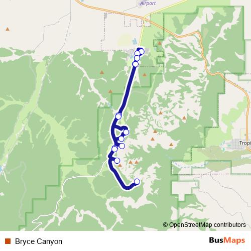 Bryce Canyon bus Line Map