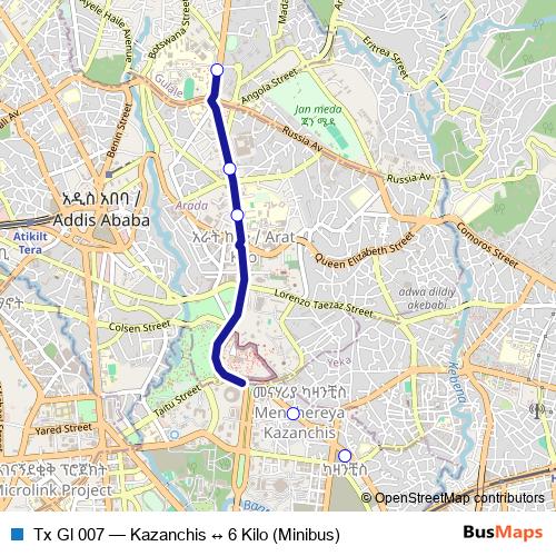 Tx Gl 007 bus Line Map