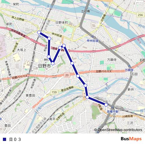 日０３ bus Line Map