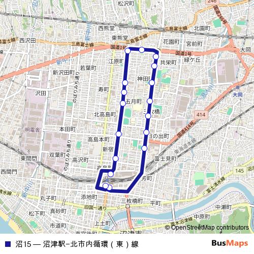 沼15 bus Line Map