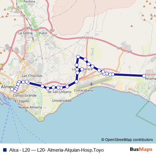 Alsa - L20 bus Line Map