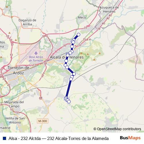 Alsa - 232 Alctda bus Line Map