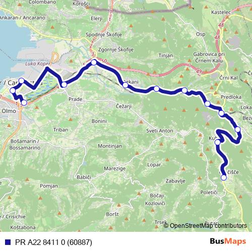 PR A22 8411 0 (60887) bus Line Map