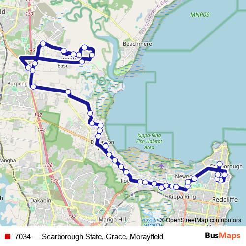7034 bus Line Map
