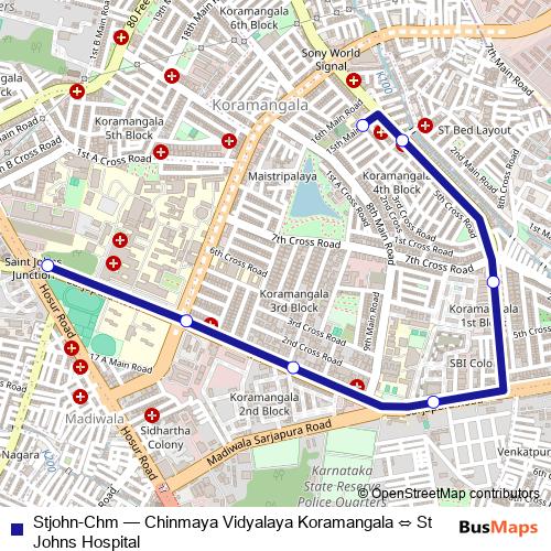 Stjohn-Chm bus Line Map