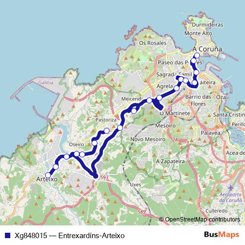 Xg848015 bus Line Map