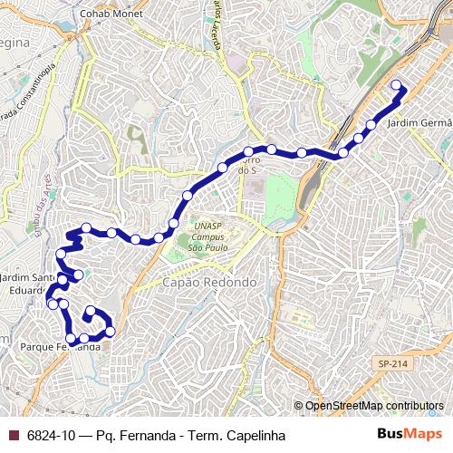 6824-10 bus Line Map