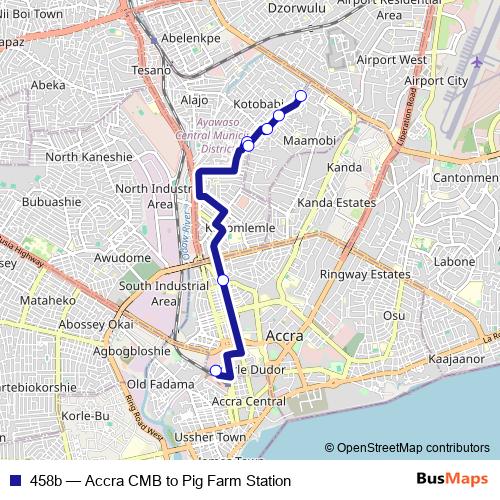 458b bus Line Map
