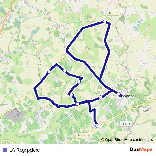 LA Regrippiere bus Line Map
