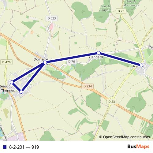 8-2-201 bus Line Map