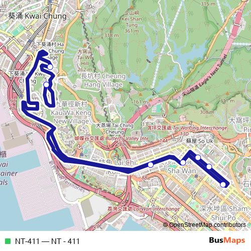NT-411 bus Line Map