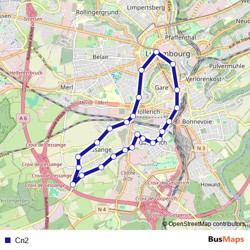 Cn2 bus Line Map