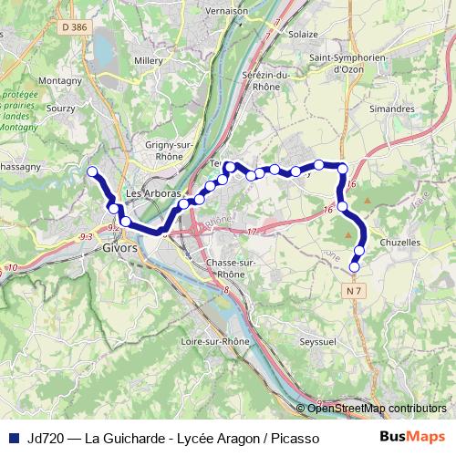 Jd720 bus Line Map