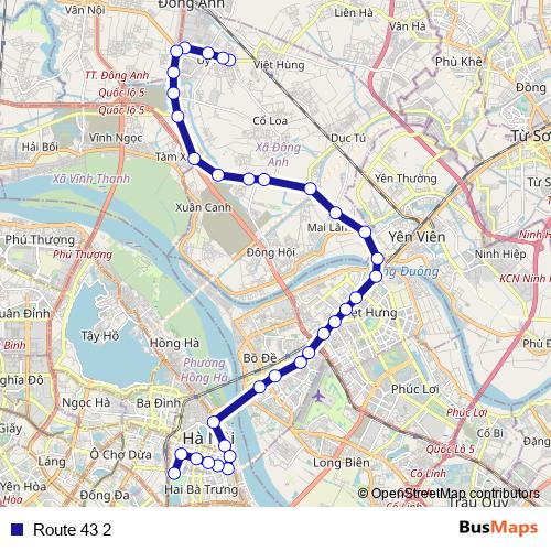 Route 43 2 bus Line Map