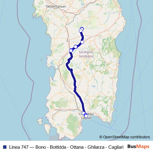 Linea 747 bus Line Map