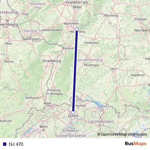 NJ 470 rail Line Map