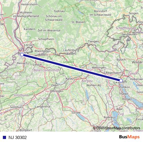 NJ 30302 rail Line Map