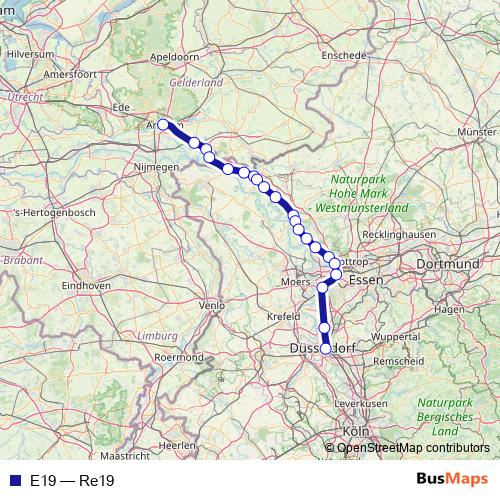 E19 rail Line Map