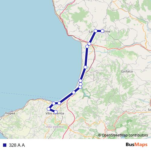 328 A A bus Line Map