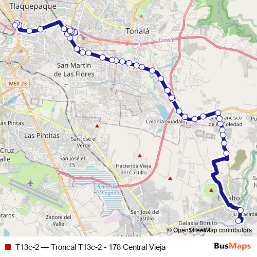 T13c-2 bus Line Map