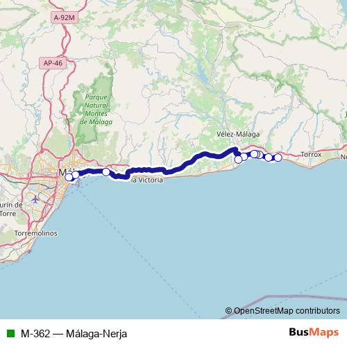 M-362 bus Line Map