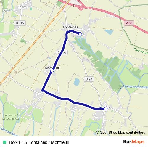 Doix LES Fontaines / Montreuil bus Line Map