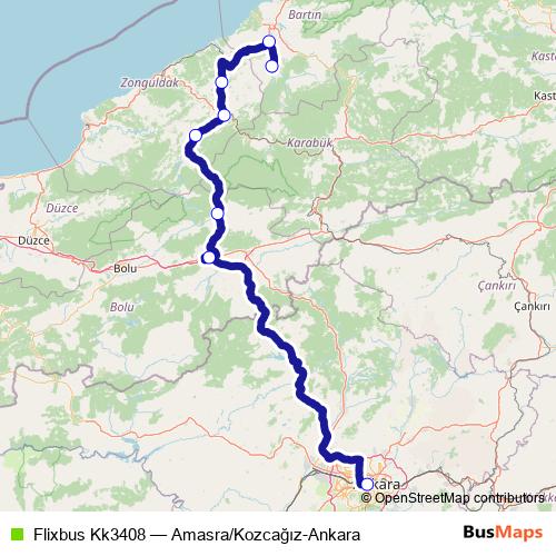 Flixbus Kk3408 bus Line Map