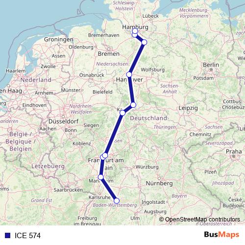 ICE 574 rail Line Map