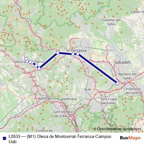 L0533 bus Line Map