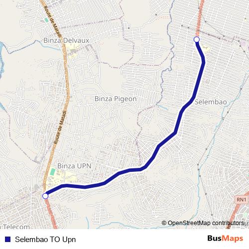 Selembao TO Upn bus Line Map