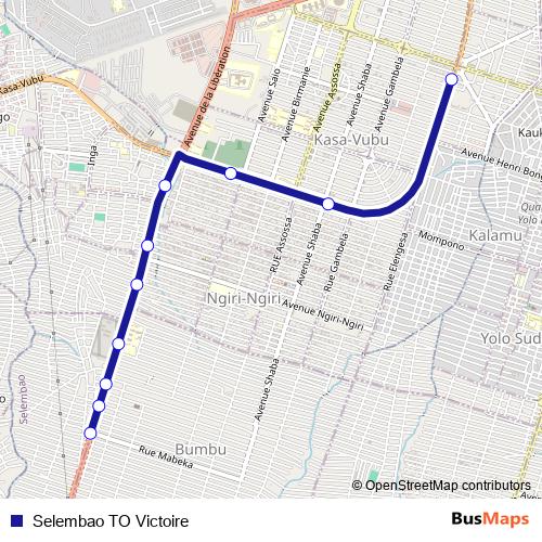 Selembao TO Victoire bus Line Map