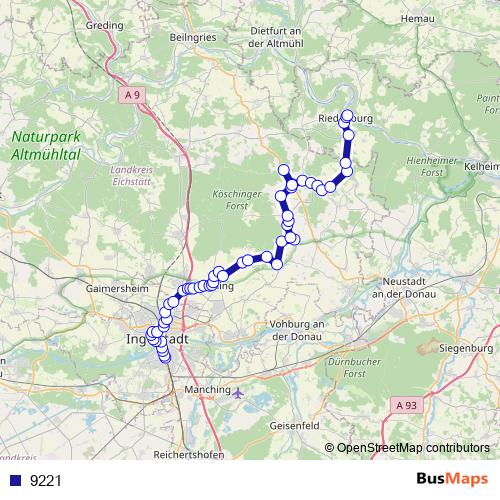9221 bus Line Map