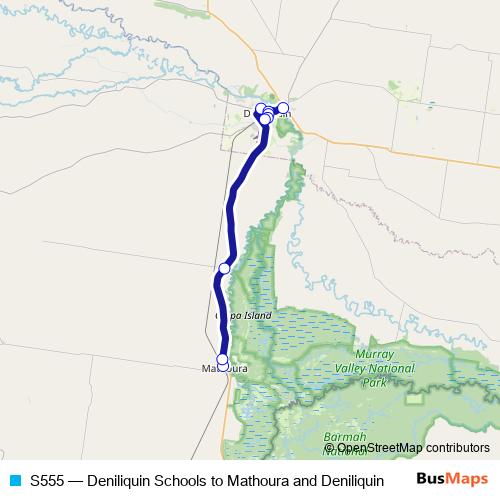 S555 bus Line Map