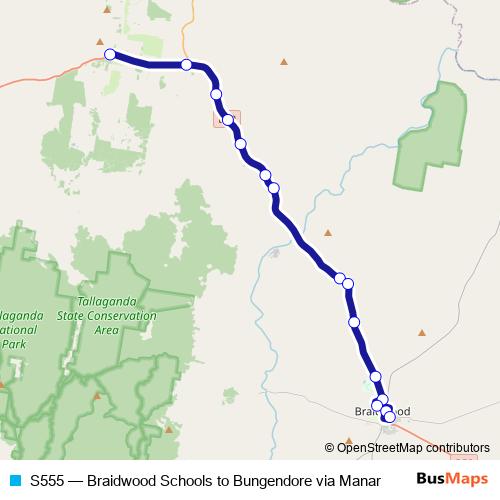 S555 bus Line Map