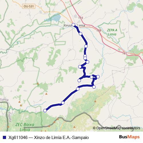 Xg611046 bus Line Map