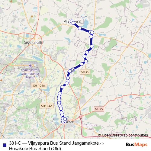 381-C bus Line Map