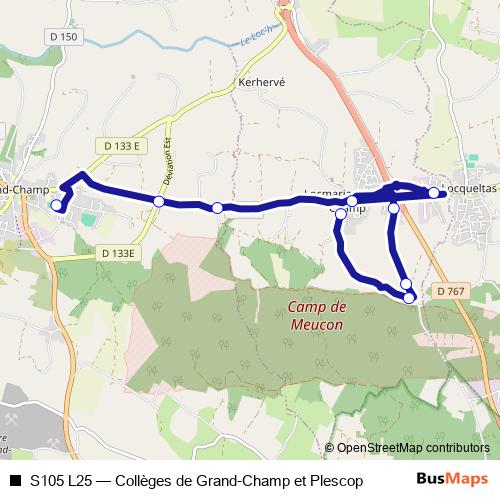 S105 L25 bus Line Map