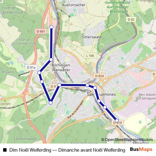 Dim Noël Welferding bus Line Map