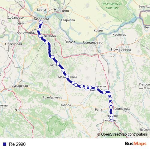 Re 2990 rail Line Map