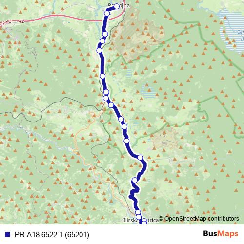 PR A18 6522 1 (65201) bus Line Map