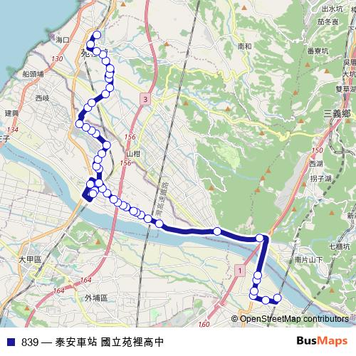 839 bus Line Map