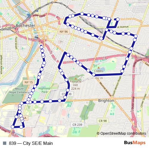 839 bus Line Map