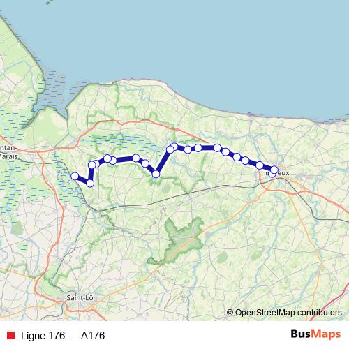 Ligne 176 bus Line Map